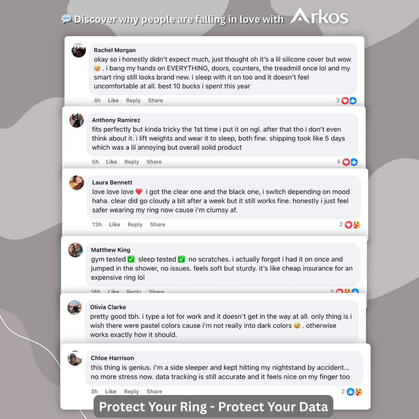 Arkos™ Full Protection Silicone Ring Edge Covers – Sizes 4–15, Multi - Color Pack - Yviora