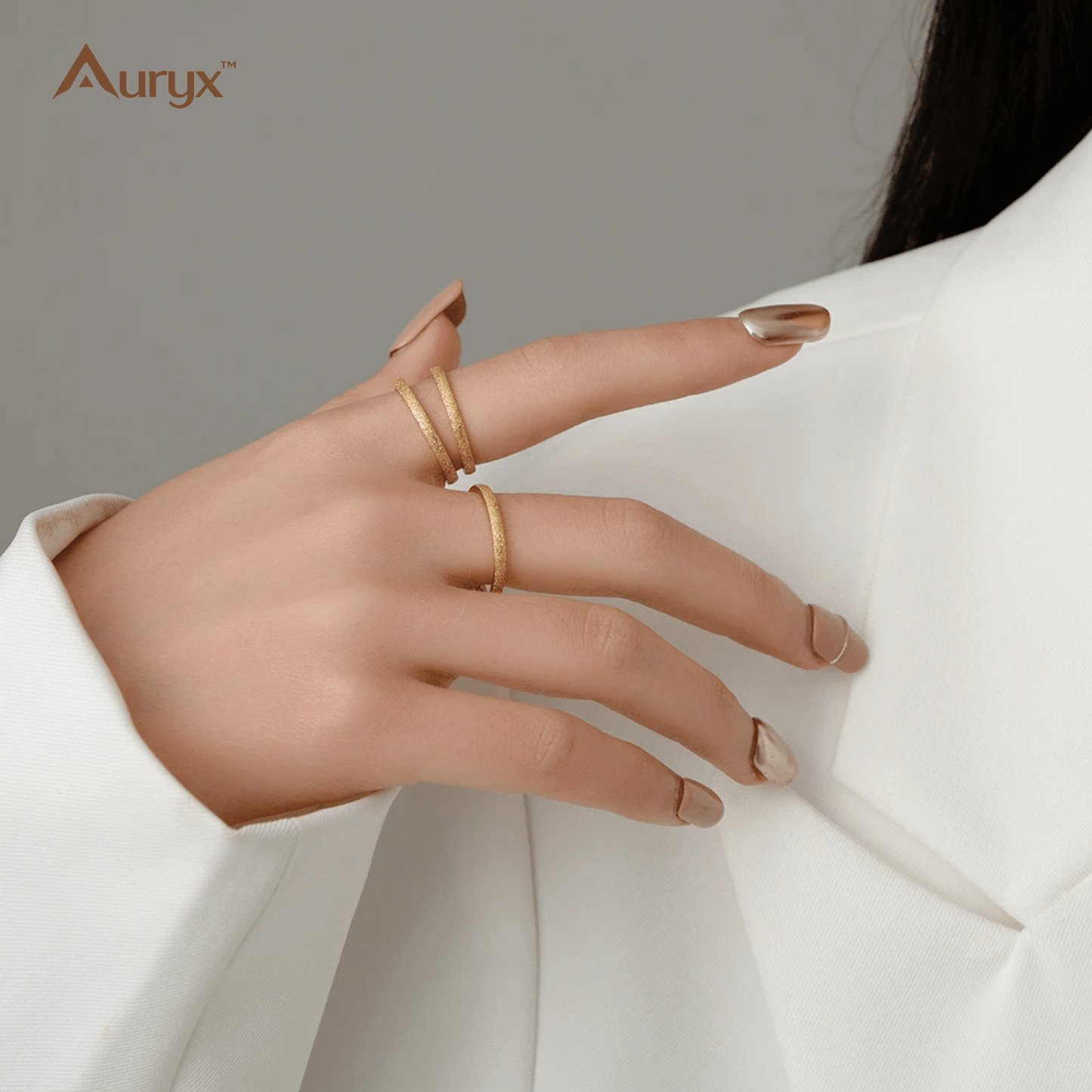 Auryx™ 2mm Pearl Matte Titanium Stacking Ring - Yviora
