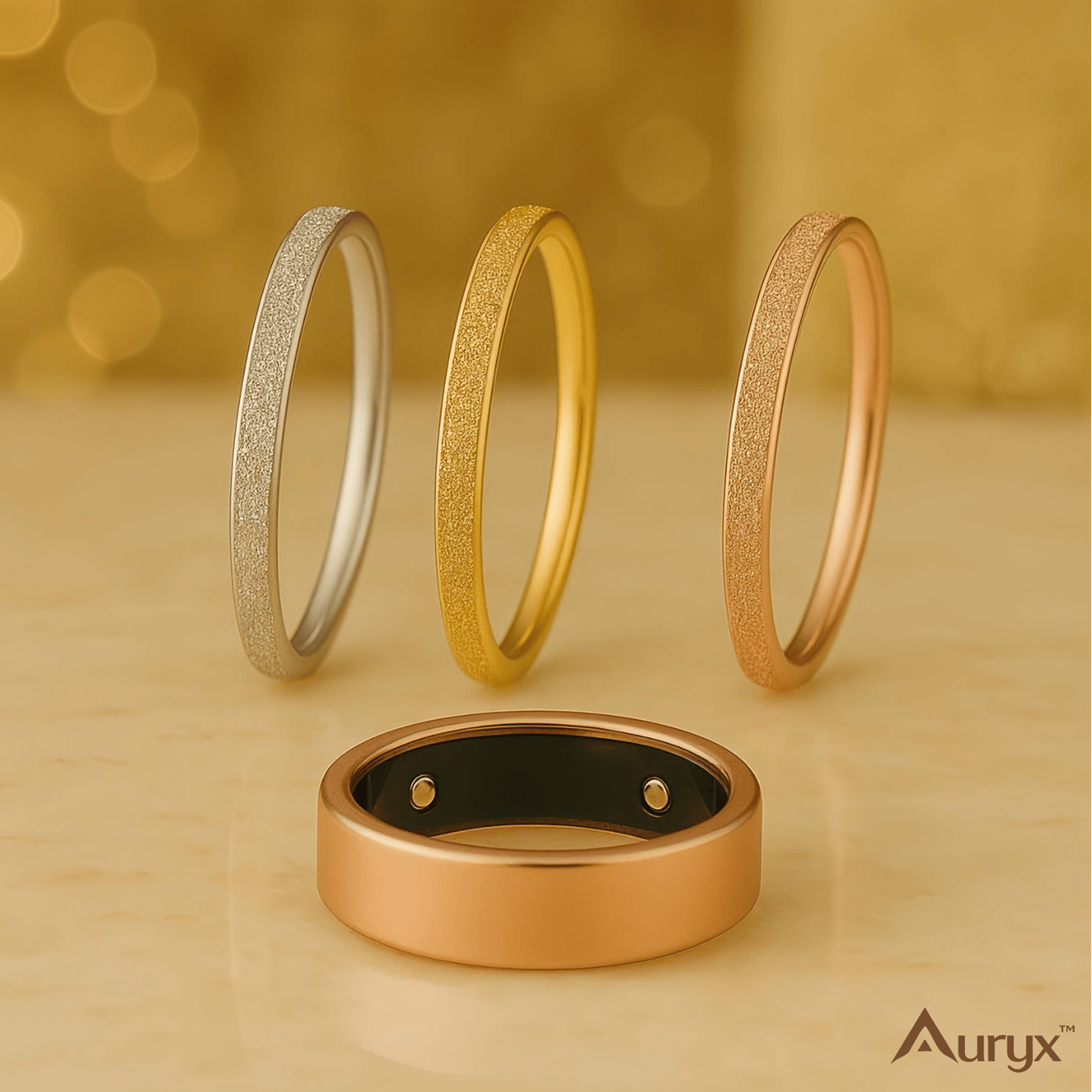 Auryx™ 2mm Pearl Matte Titanium Stacking Ring - Yviora
