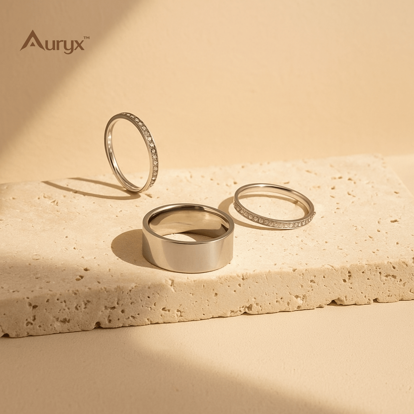 Auryx™ Gold - Plated Titanium Steel Wide Ring (Multiple Sizes) - Yviora