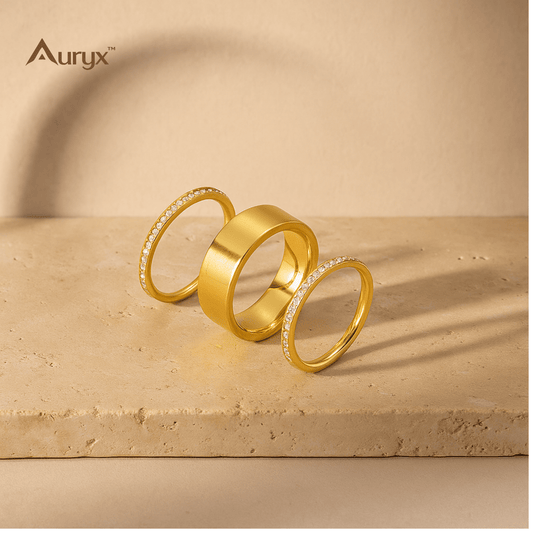 Auryx™ Gold - Plated Titanium Steel Wide Ring (Multiple Sizes) - Yviora
