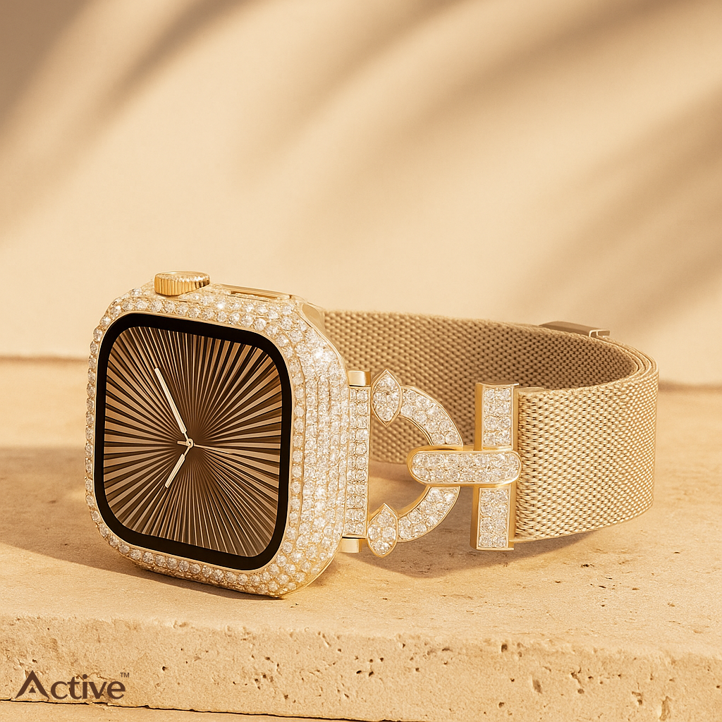 Yviora Active™ – Luxe Sport Band for Apple Watch (38mm, Gold Edition)