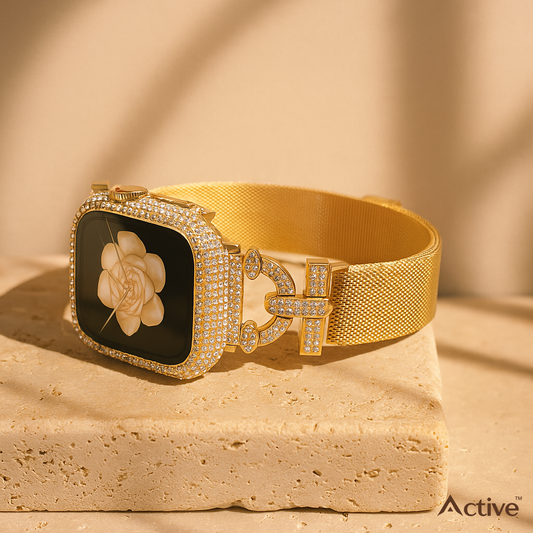Yviora Active™ – Luxe Sport Band for Apple Watch (38mm, Gold Edition)