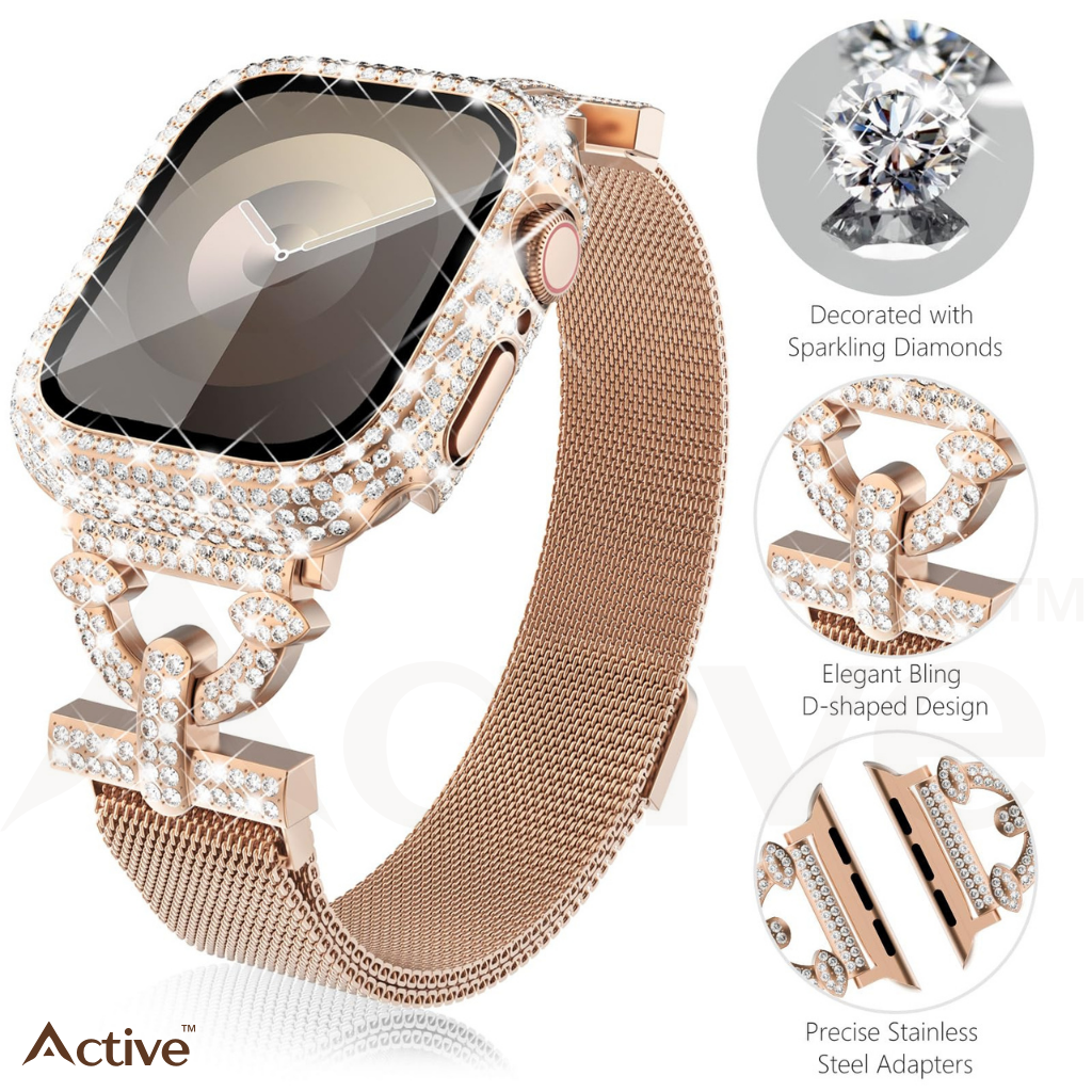 Yviora Active™ – Luxe Sport Band for Apple Watch (38mm, Gold Edition)