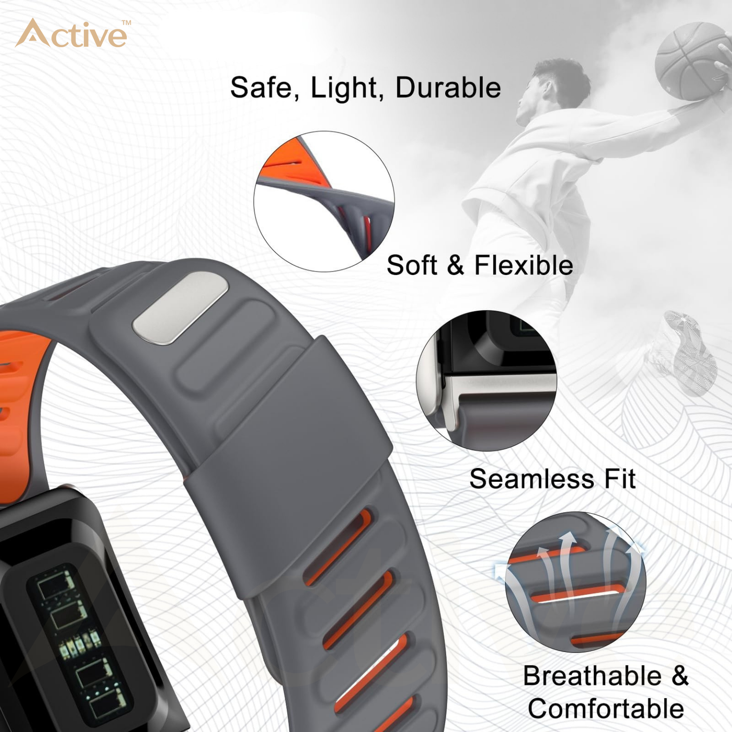 Yviora Active™ – Breathable premium Sport Band Compatible with Whoop 5.0