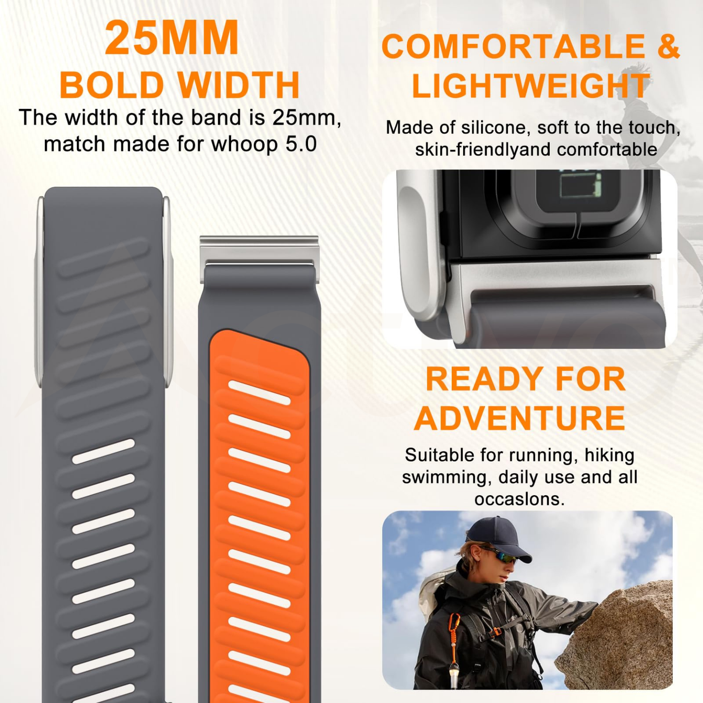 Yviora Active™ – Breathable premium Sport Band Compatible with Whoop 5.0