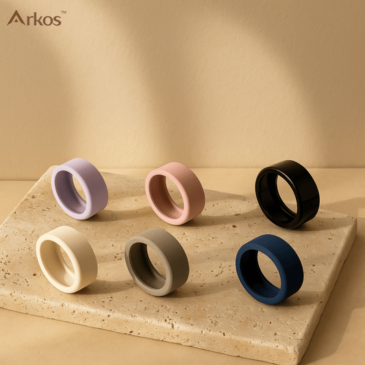 Arkos™ Full Protection Silicone Ring Edge Covers – Sizes 4–15, Multi - Color Pack - Yviora