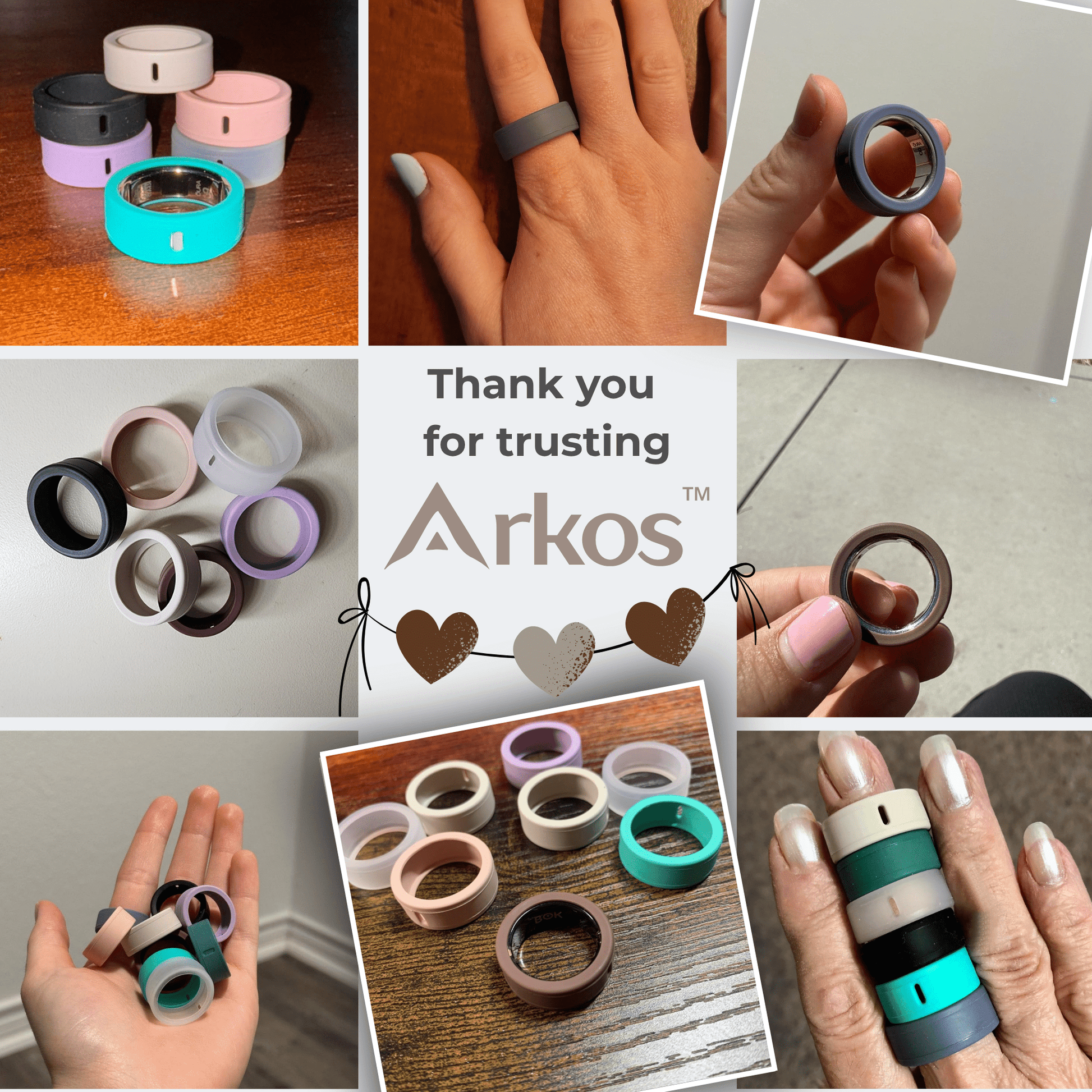 Arkos™ Protection Silicone Ring Flex Covers – Sizes 6–13, Multi - Color S Pack - Yviora