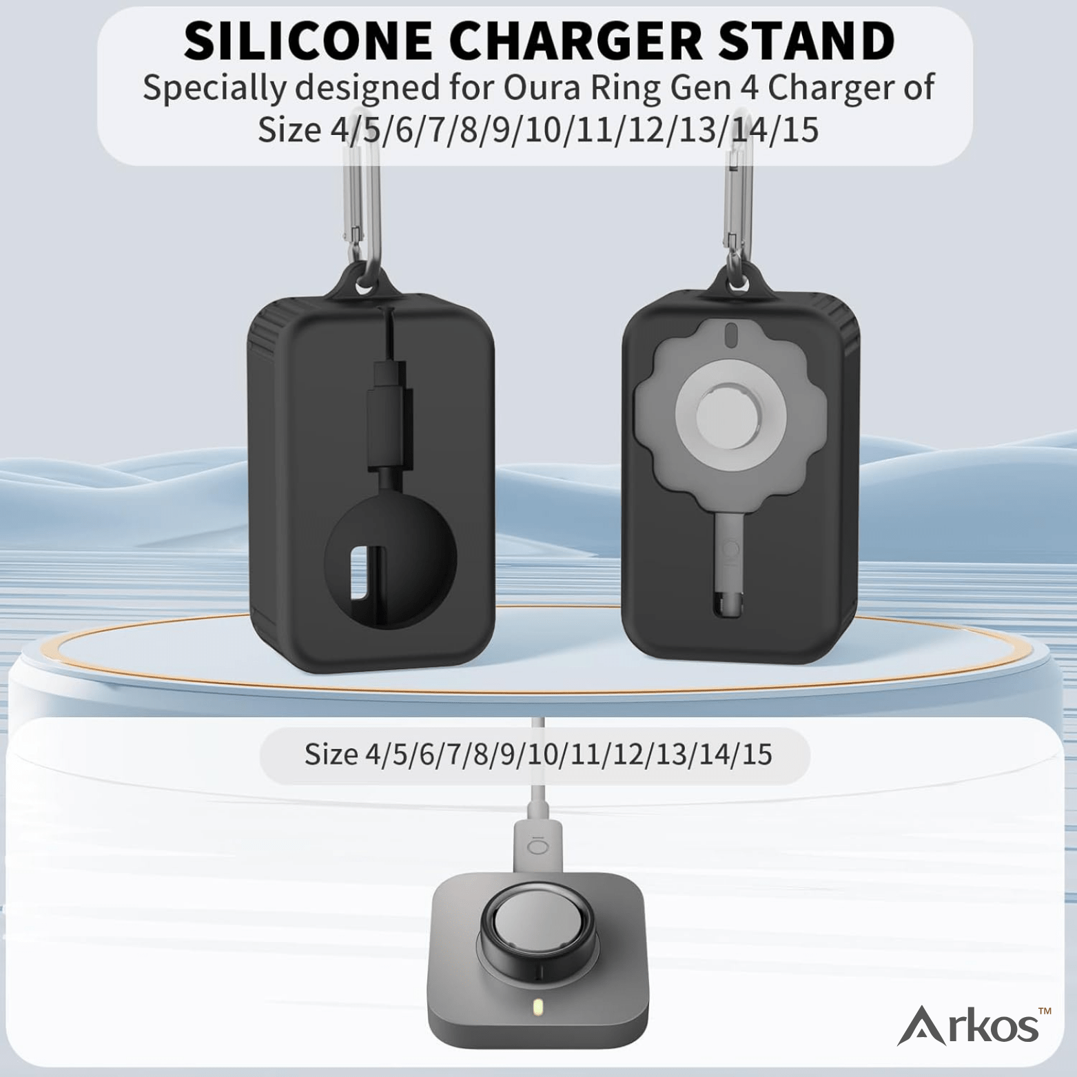 Arkos™ TravelGuard – Charger Case for Oura Ring Gen 4 - Yviora