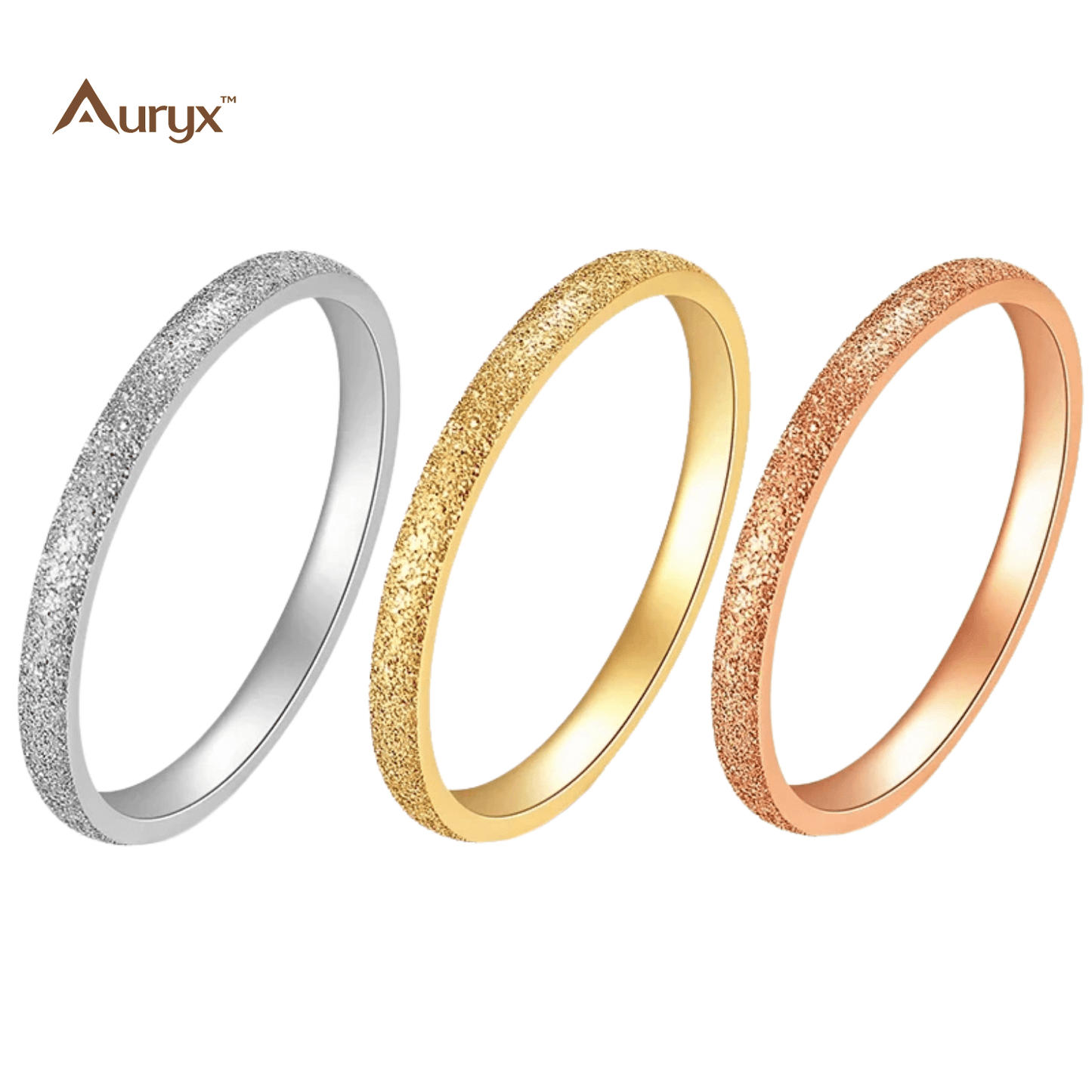 Auryx™ 2mm Pearl Matte Titanium Stacking Ring - Yviora